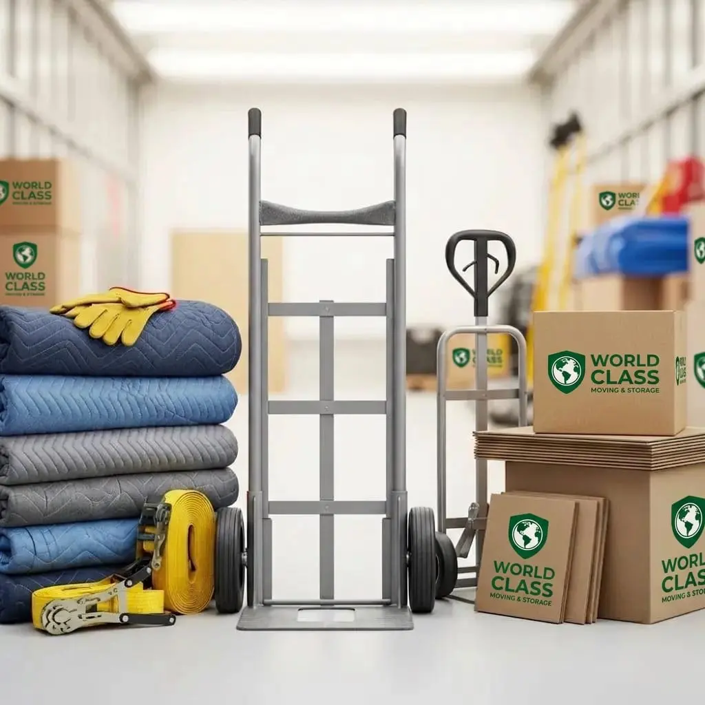 Moving boxes and professional equipment for packing