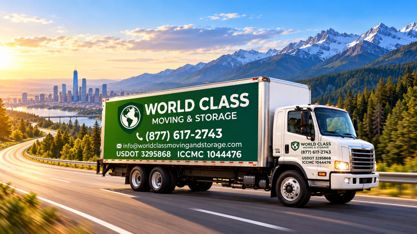 World Class moving truck on a long-distance route